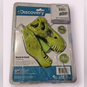 Discovery Wash 'N Roar Green Dinosaur Kids Showerhead Sprayer Attachment New